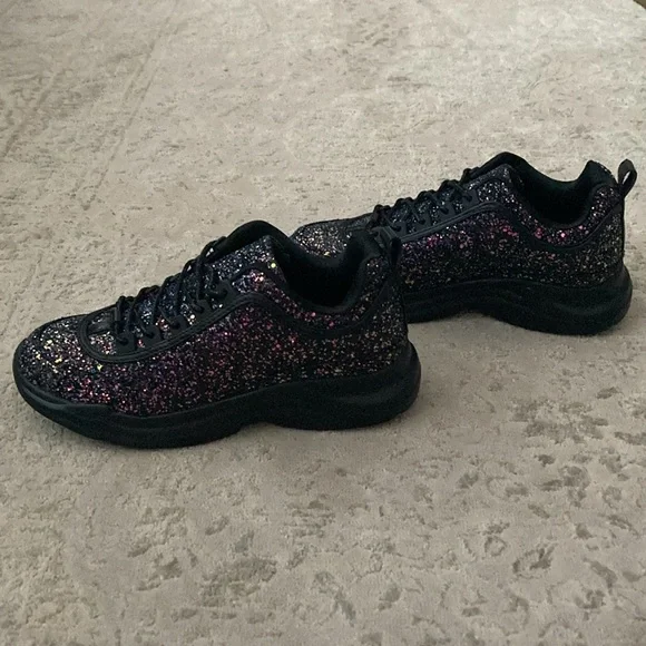 NIB Wild Diva Eddy Sz 8 Multi Color Glitter Sneakers - Picture 4 of 7